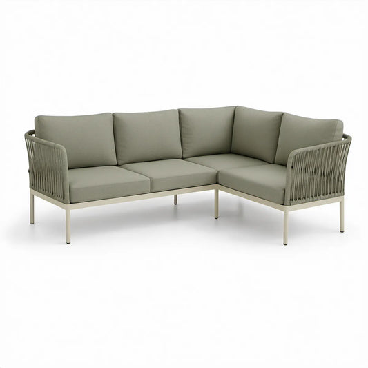 Rohová zahradní sedací souprava pro 3 osoby 220 × 170 × 78 cm, khaki/béžová